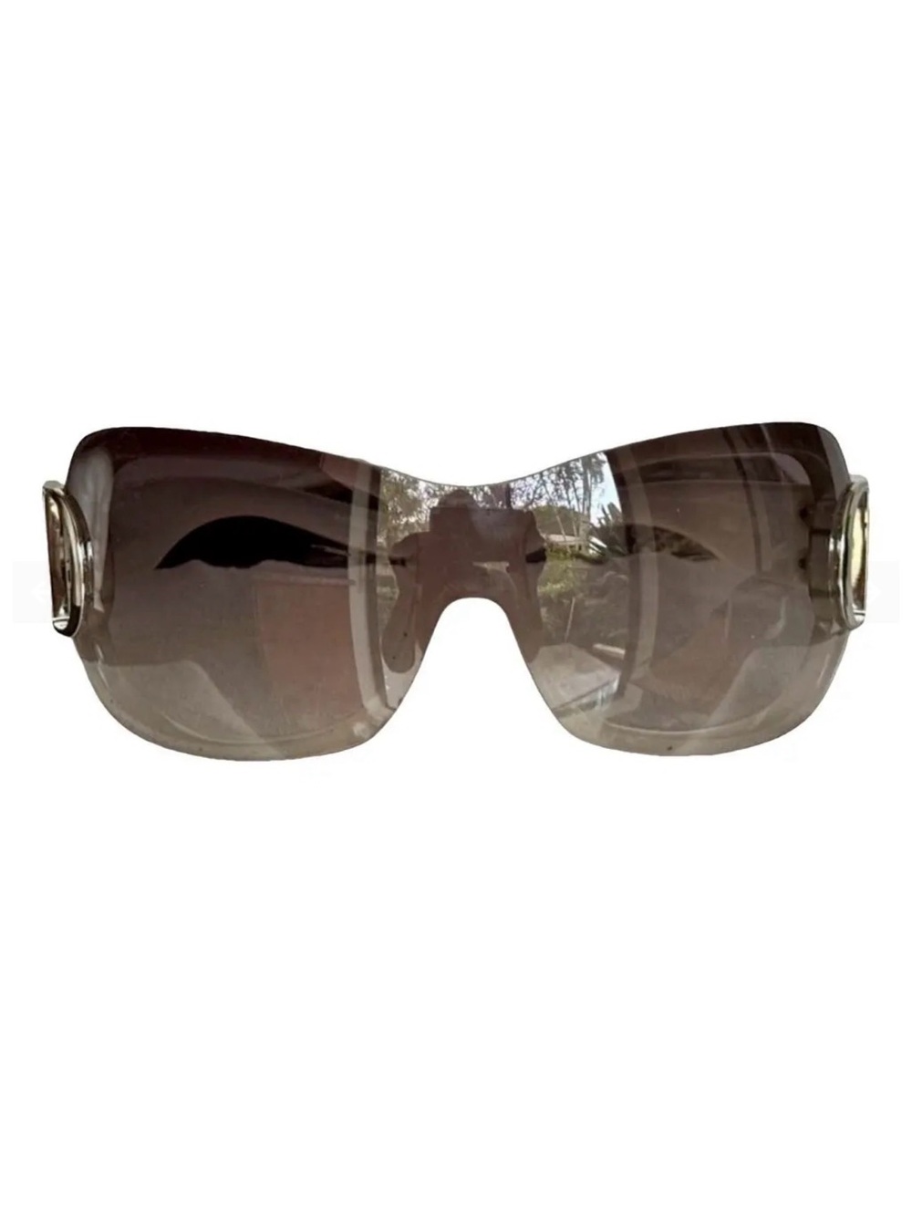 Christian Dior Women’s Oversized Brown Gradient Shield Sunglasses